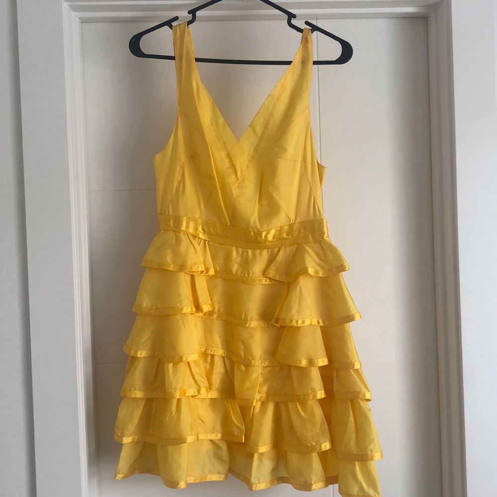 Arden B Yellow Cocktail Mini Dress